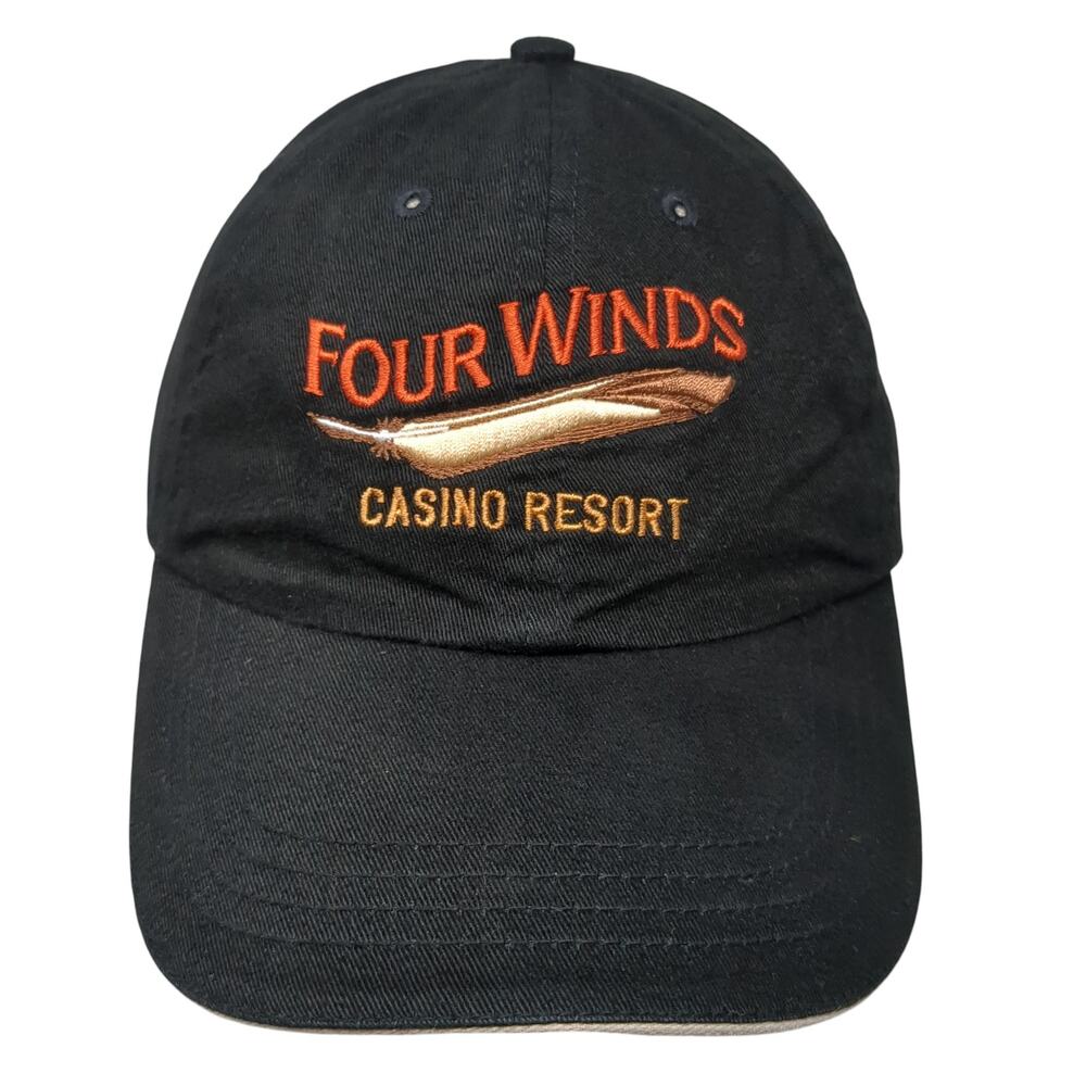 Four Winds Casino Resort Slideback Hat Black One Size Embroidered